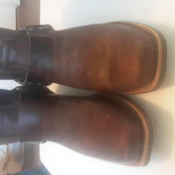 Justin Brown Leather Motorcycle Boots 10B - Picture 2 of 15